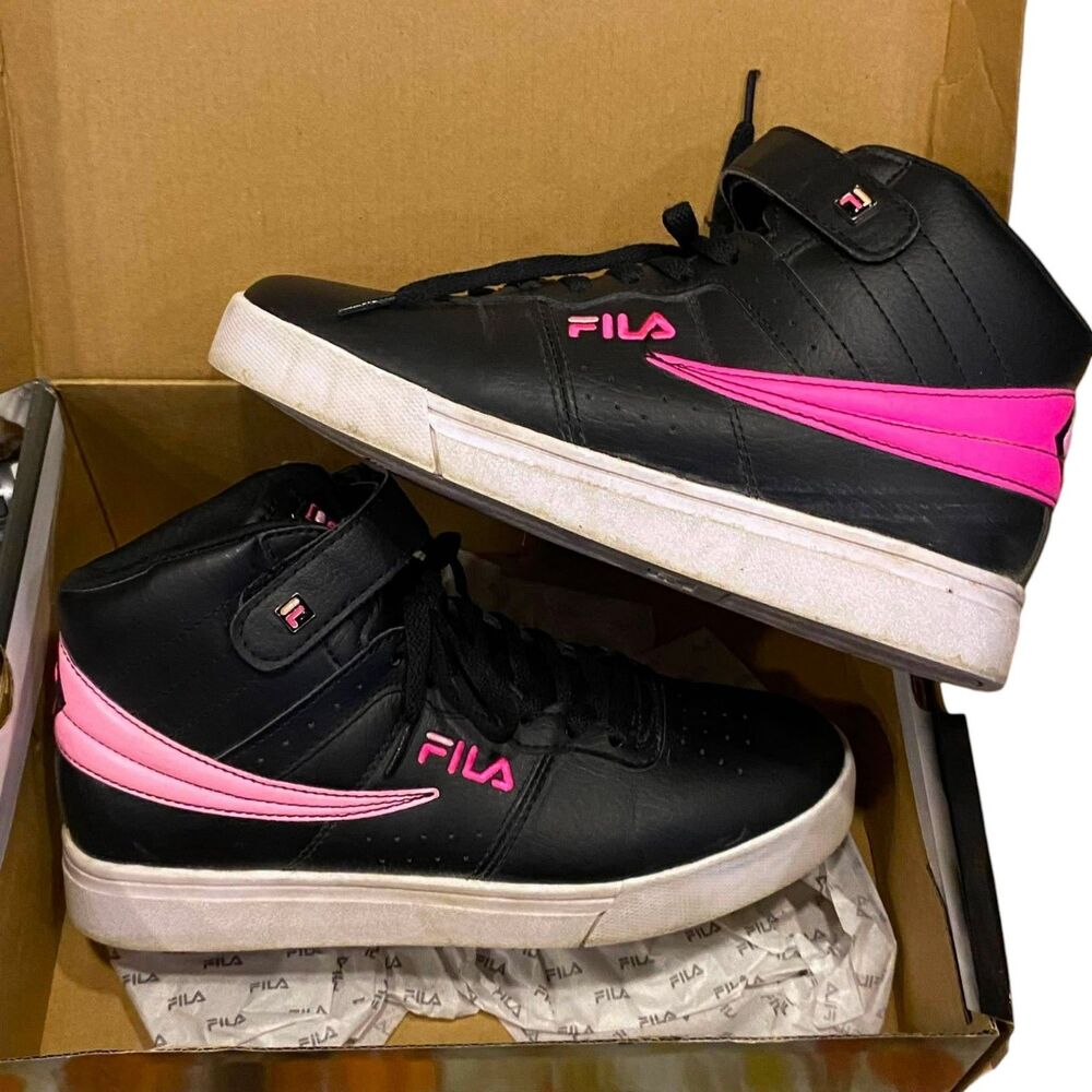 Fila Vulc High Top Sneakers Womens Size 7.5 Pink & Black